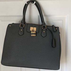 Leather Gray Tote Purse